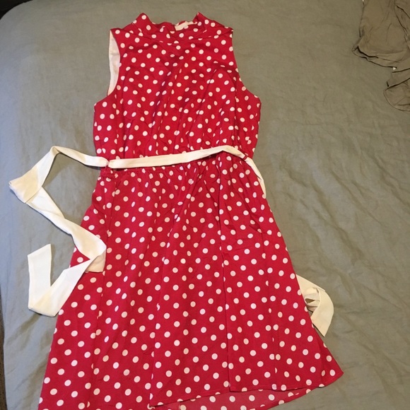 Red polka dot mini dress. - Picture 2 of 2